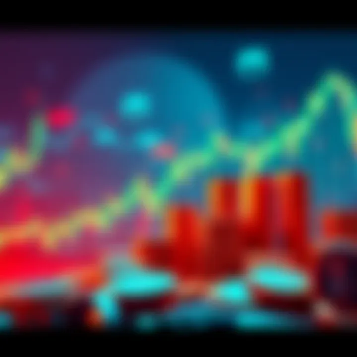 A bull market in cryptocurrencies with rising graphs and coins, symbolizing a significant shift in the crypto market next week.