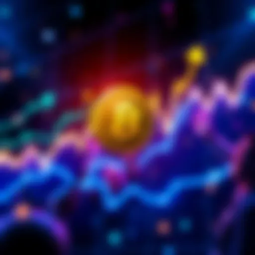 Graph showing the rise of CRO coin past 8 cents with excited investors in the background