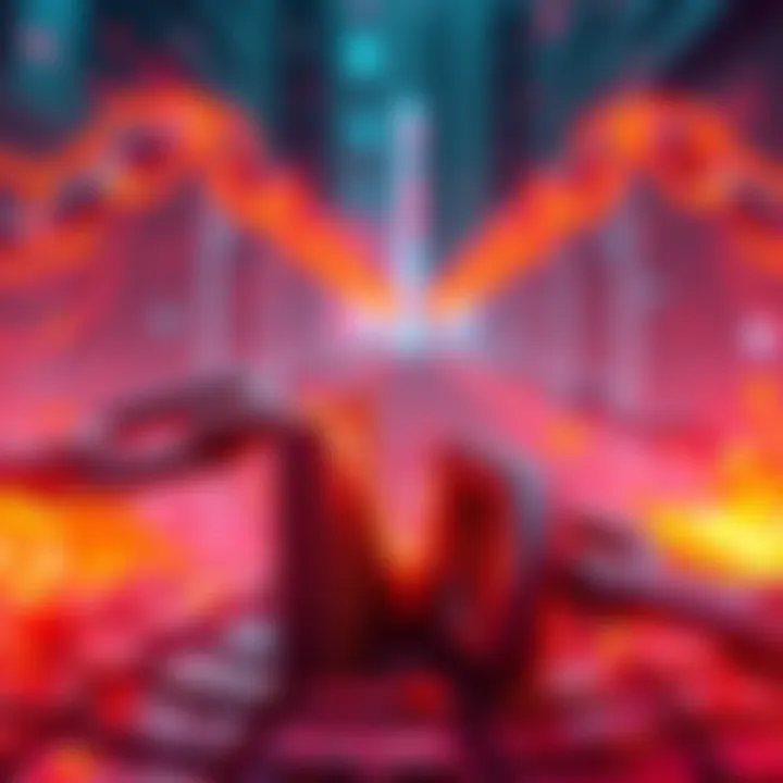 A visual representation of the Cronos blockchain standing still, with a focus on the Tectonic lending protocol being attacked by a hacker. The image shows a broken chain symbolizing disruption in dece...