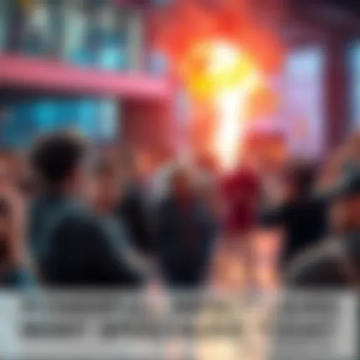 People expressing disbelief and discussing a surprising event in a public space