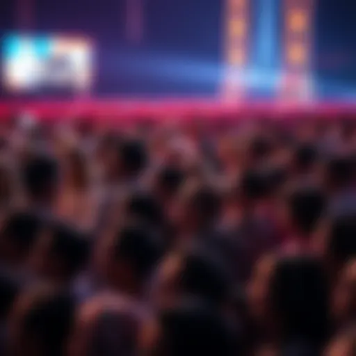 A large crowd gathered, eagerly waiting for a major event to begin, with excitement evident on their faces.