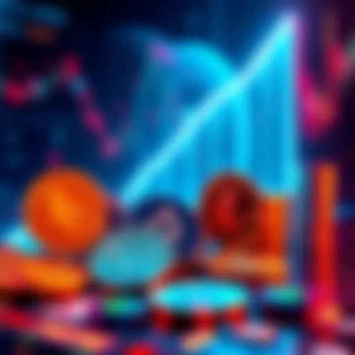 Cryptocurrency Surge in Altseason A dynamic representation of various cryptocurrencies including ETH, ADA, HBAR, LINK, and PEPE with a futuristic upward trend graph.