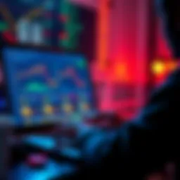 Beginner-friendly crypto platforms A person browsing cryptocurrency platforms on a laptop, with charts and digital coins displayed.