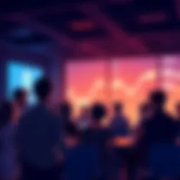 A group of people engaged in a crypto discussion, sharing ideas about Ethereum and DeFi.