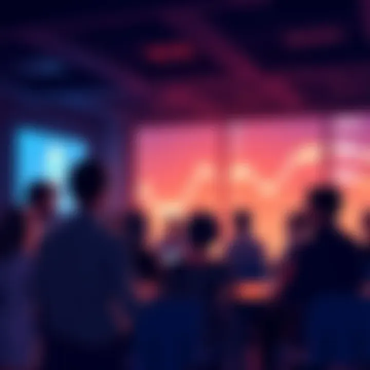 A group of people engaged in a crypto discussion, sharing ideas about Ethereum and DeFi.