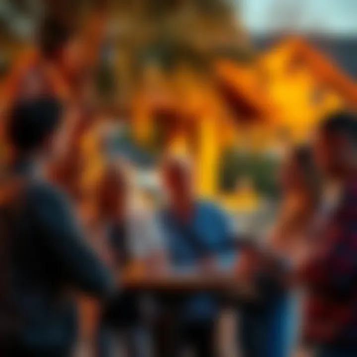 A group of people discussing cryptocurrency technologies and sharing ideas in an outdoor setting