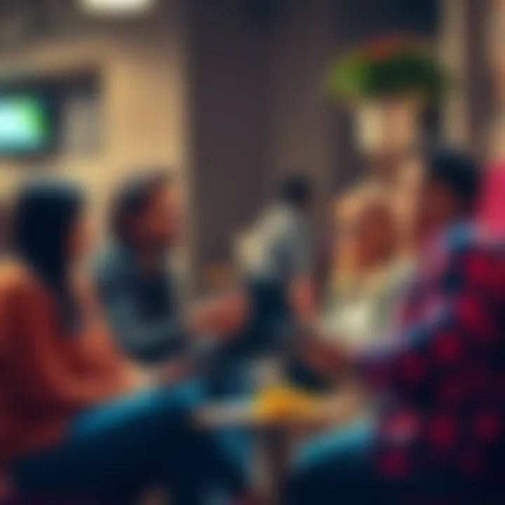 A group of people discussing their smooth transactions and experiences with cryptocurrency in a casual setting