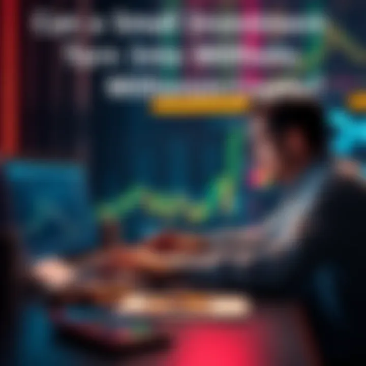 A person analyzing charts and cryptocurrency coins on a laptop, contemplating a significant investment.