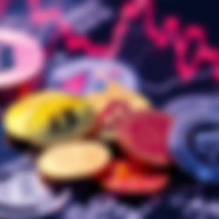 A visual representation of various cryptocurrencies including APT, IMX, and HNT, showing their percentage allocation in an investment portfolio.