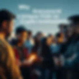 A diverse group of people discussing cryptocurrency, showing different interests and motivations