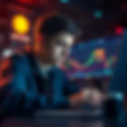 A person appears worried while examining a steep decline in cryptocurrency market charts on a laptop