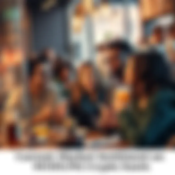 A group of diverse people discussing cryptocurrency trends at a coffee shop, showcasing excitement and concern about HODLing investments.