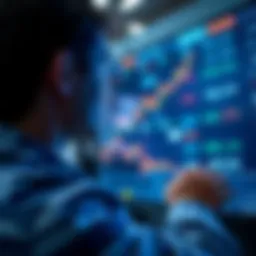 Crypto Price Drop Opportunity A person looking at fluctuating crypto prices on a screen, considering investment options.