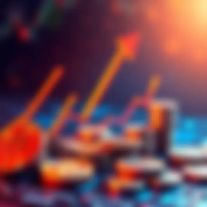 Crypto Coins and Growth Chart An illustration showing digital coins with an upward growth chart to symbolize re-staking in cryptocurrency.