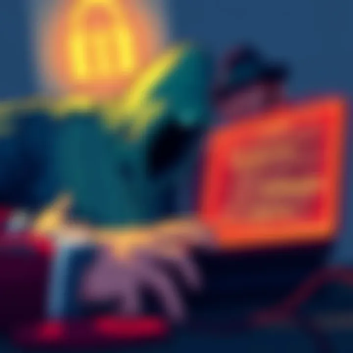 An illustration showing a hacker using Morse code on a computer to steal cryptocurrency from Grok.