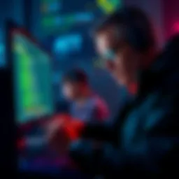 A blockchain investigator reviewing a digital screen showing crypto transaction data linked to a centralized exchange.