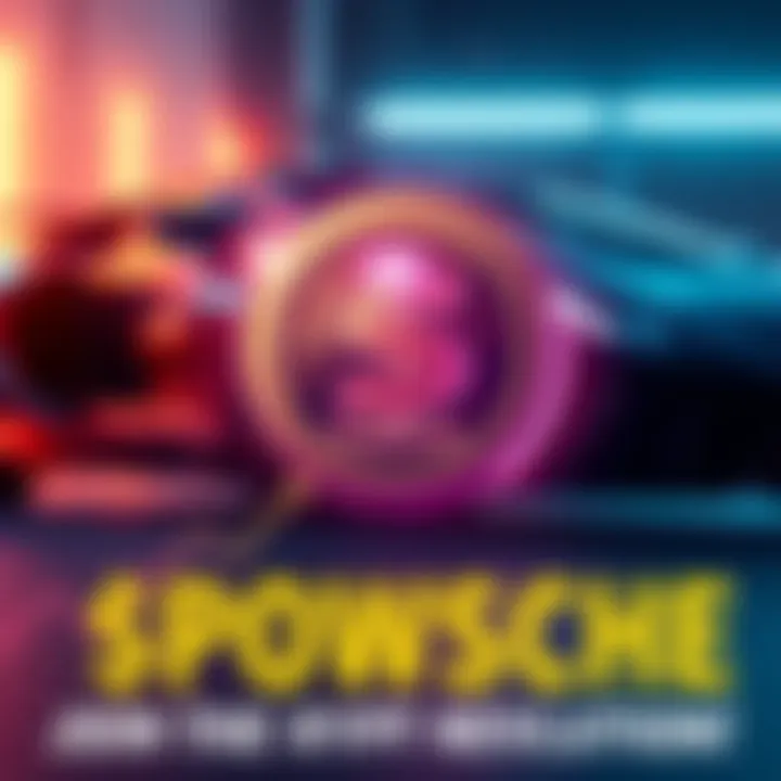 A graphic of the $POWSCHE token showing a significant increase in value with a luxury car in the background.