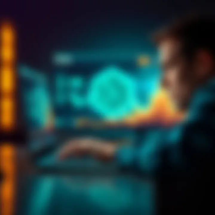 A person with a worried expression staring at a laptop, showing a crypto exchange site without confirmation of XMR transaction.