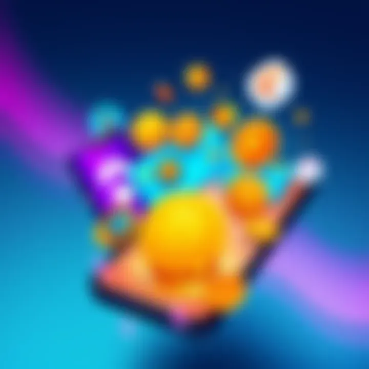An illustration showing various user-friendly crypto apps on a smartphone, emphasizing simplicity and security for new investors.
