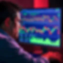 A person looking at a computer screen with charts and graphs related to a crypto earning program, showing concern about potential risks
