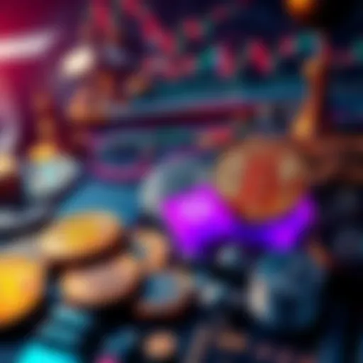 A visual representation of cryptocurrencies like Bitcoin alongside traditional banking symbols, depicting a contrast during a financial crisis.