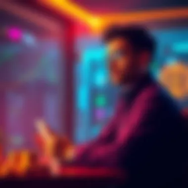 Crypto Borrowing Concept A visual representation of borrowing against cryptocurrencies like Bitcoin and Ethereum, showing a person considering loan options instead of selling their crypto assets.