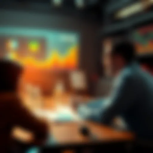 Bitwise executive discussing the future of cryptocurrency in a meeting room with charts and graphs