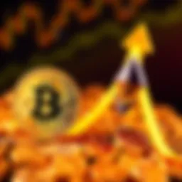 Crypto Bull Run Bitcoin and Ethereum logos with upward trend arrows, representing a bullish market