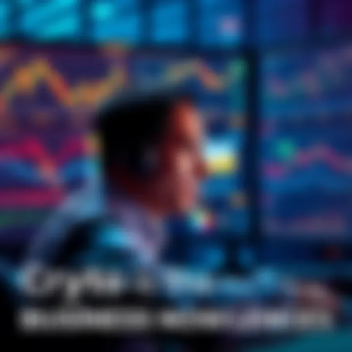 A person analyzing cryptocurrency trends on multiple screens, highlighting issues in the crypto market.