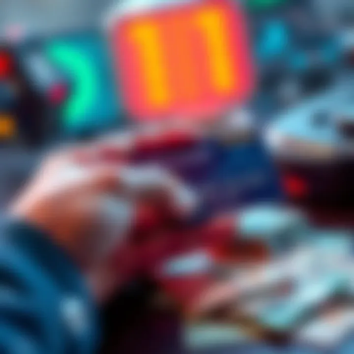 A person holding a crypto-linked card next to cash, representing easy access to funds.