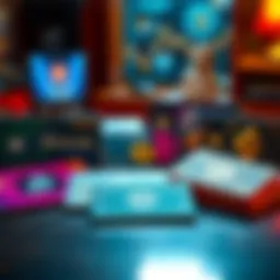 A variety of crypto cards displayed on a table, showcasing their designs and features.
