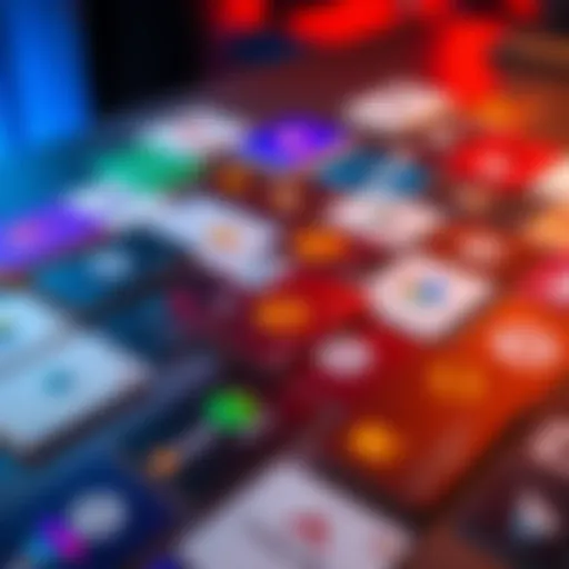 A collection of various crypto cards laid out on a table, showing different designs and logos from wallet providers.