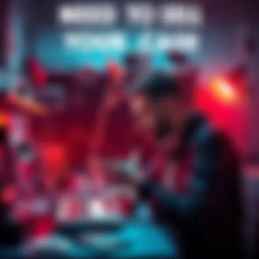 A person sitting at a desk with a laptop, looking at cryptocurrency prices and calculating cash options, concerned expression on their face