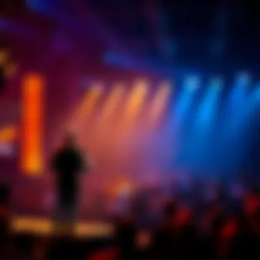 Crypto CEO Speaking at Event A crypto CEO stands on stage addressing an audience about the industry's issues and truths