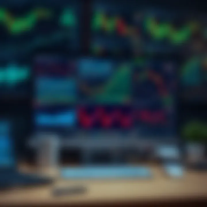 Crypto Charting Tools A computer screen displaying various cryptocurrency charts and trading tools