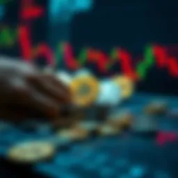A visual representation of various crypto coins being sold or dumped on a trading platform