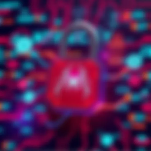 A graphic showing a digital lock surrounded by icons representing cryptocurrency and hacking. It highlights the security breach involving Crypto.com and the Scattered Spider hacker group.