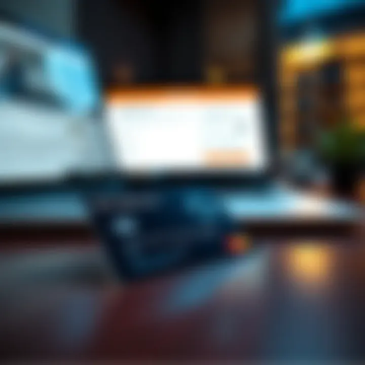 Crypto.com Debit Card Delivery Experience A close-up of a Crypto.com debit card placed on a table, with a laptop open showing the tracking page for delivery status.