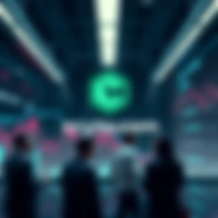 Crypto.com Financial Troubles A visual representation of financial decline with a Crypto.com logo, graphs showing downward trends, and concerned people discussing