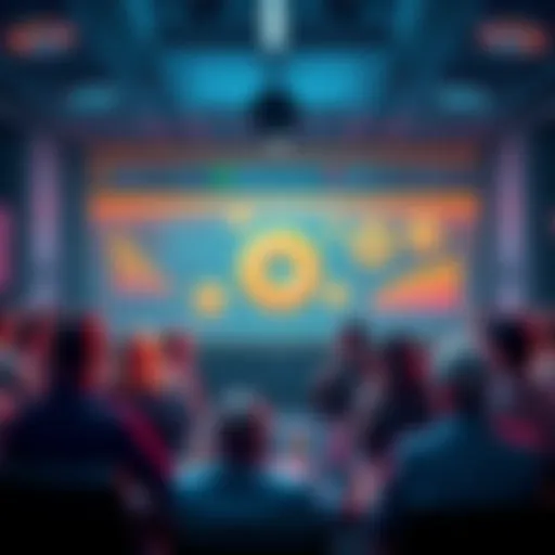 A lively online forum with people discussing cryptocurrency topics and sharing tips, featuring a graphic of donuts and crypto symbols.