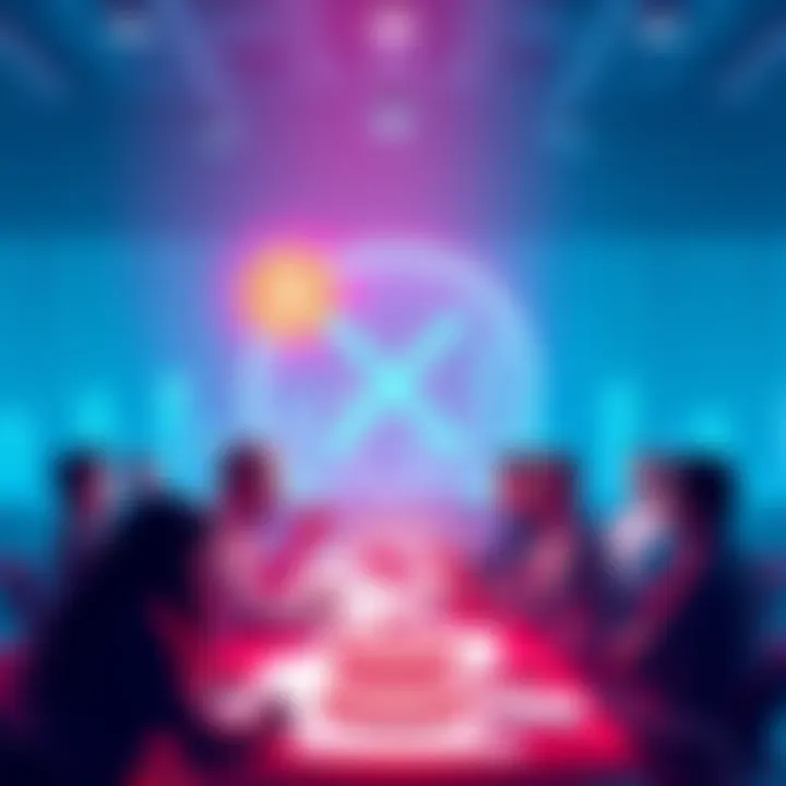 People discussing XRP's relevance in a crypto forum with Bitcoin in the background