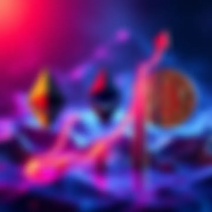 A visual comparison of Ethereum, Solana, and Bitcoin logos with upward trend arrows indicating growth potential in the cryptocurrency market.