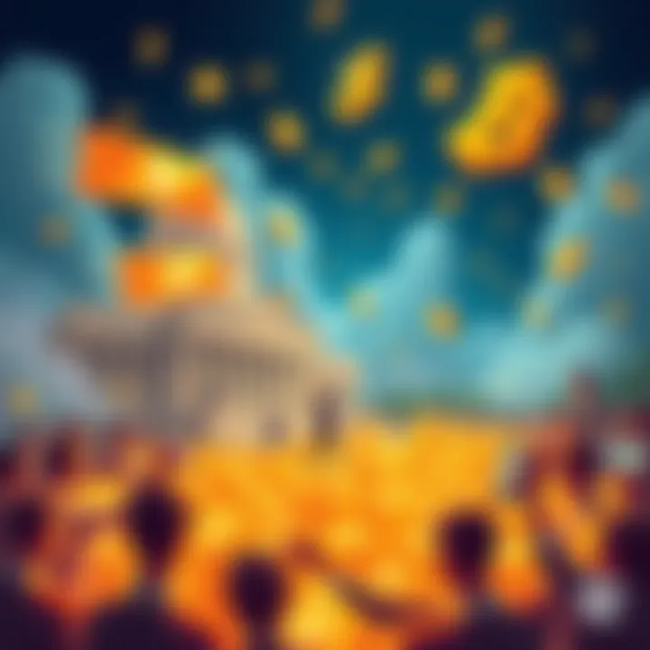 Illustration depicting the clash between traditional monetary policy and decentralized cryptocurrency, highlighting the concept of token creation at will.