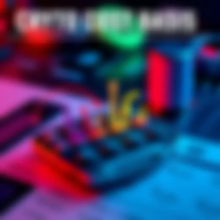 A graphic showing a calculator with crypto symbols and arrows indicating transactions between platforms, representing cost basis and FIFO accounting.