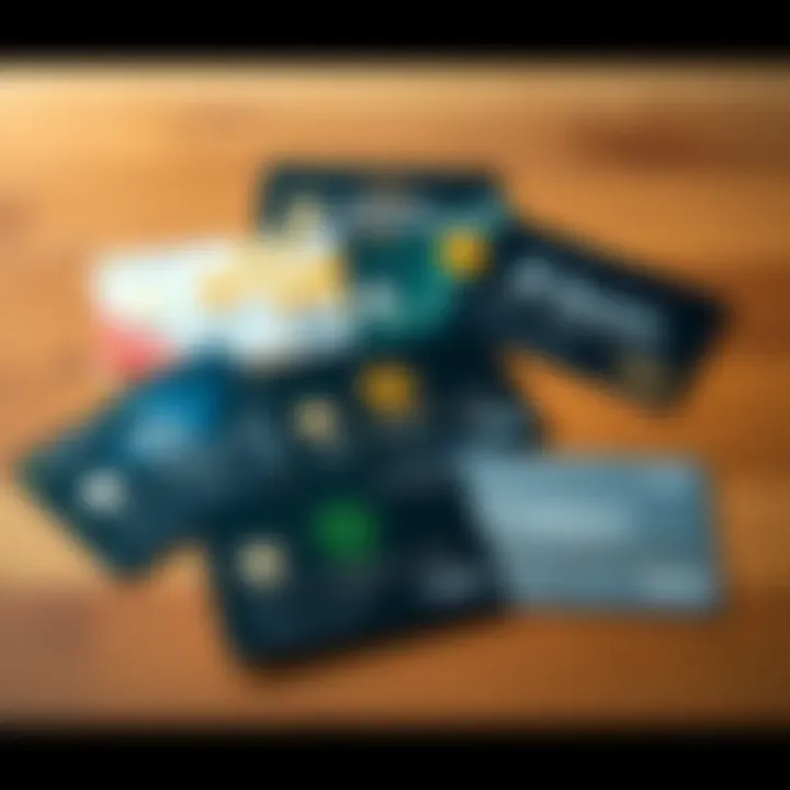 A group of various crypto credit cards showcasing designs and logos from Gemini, Visa, Bybit, Etherfi, and OrbitX Pay on a wooden table.