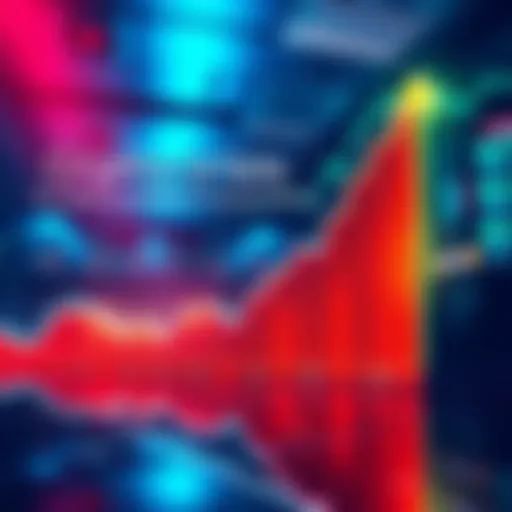 A graph showing a sharp decline followed by a steep rise, representing the cryptocurrency market's fluctuation.