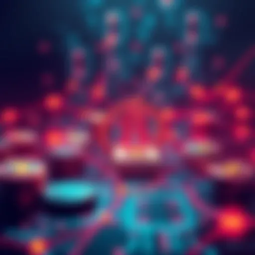 A digital illustration showing cryptocurrency symbols intertwined with dark web imagery, representing the link between crypto and underground money operations.