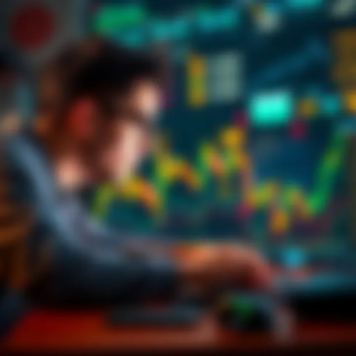 A person looking at cryptocurrency charts on a laptop, symbolizing perseverance in the crypto market.