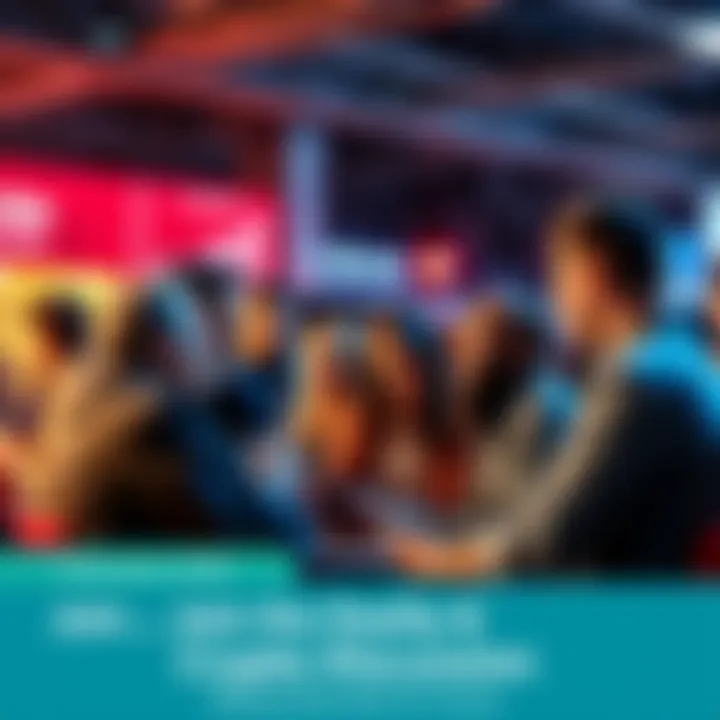 A group of diverse people engaged in a lively cryptocurrency conversation, sharing ideas and staying alert for scams.