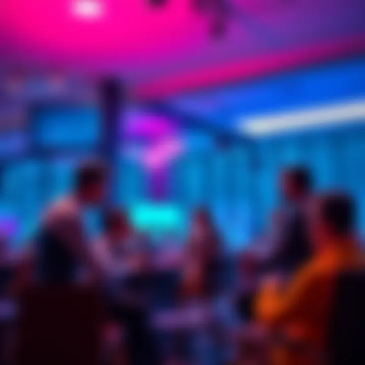 A group of people discussing cryptocurrency trends and market tips in a casual setting.